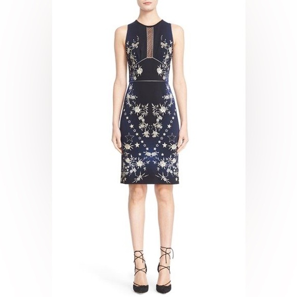 Roberto Cavalli Dresses & Skirts - 2016 Roberto Cavalli Floral Star Print Blue Notte Dress 44 US 12